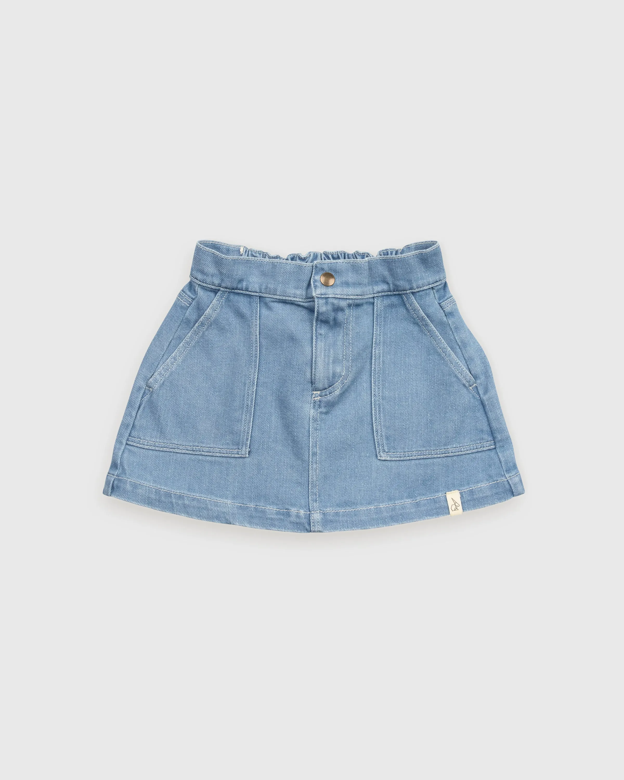 456-CASSIE SKIRT DENIM KNEE-LENGTH-Airy Blue