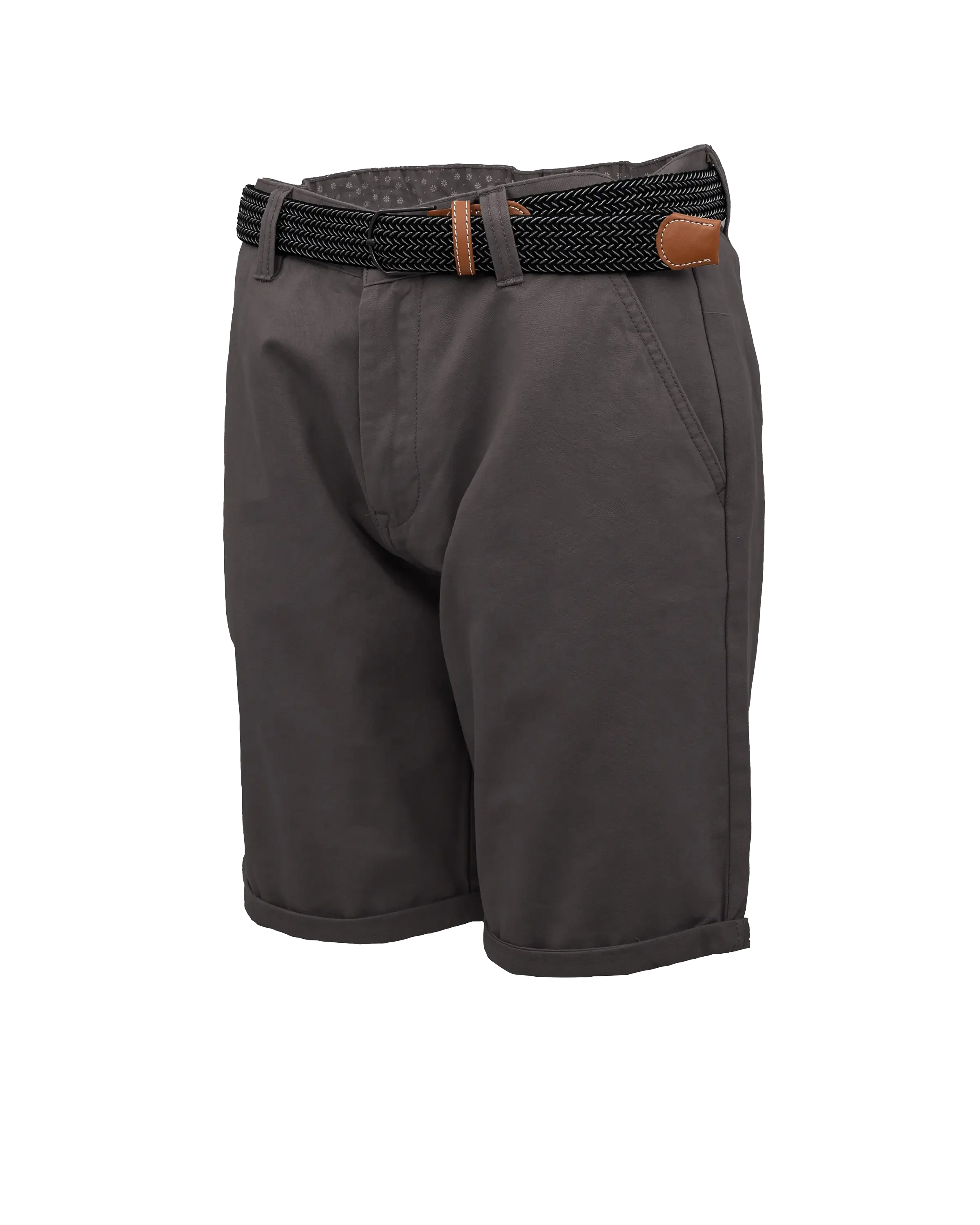 Belted Chino Walkshorts in Charcoal