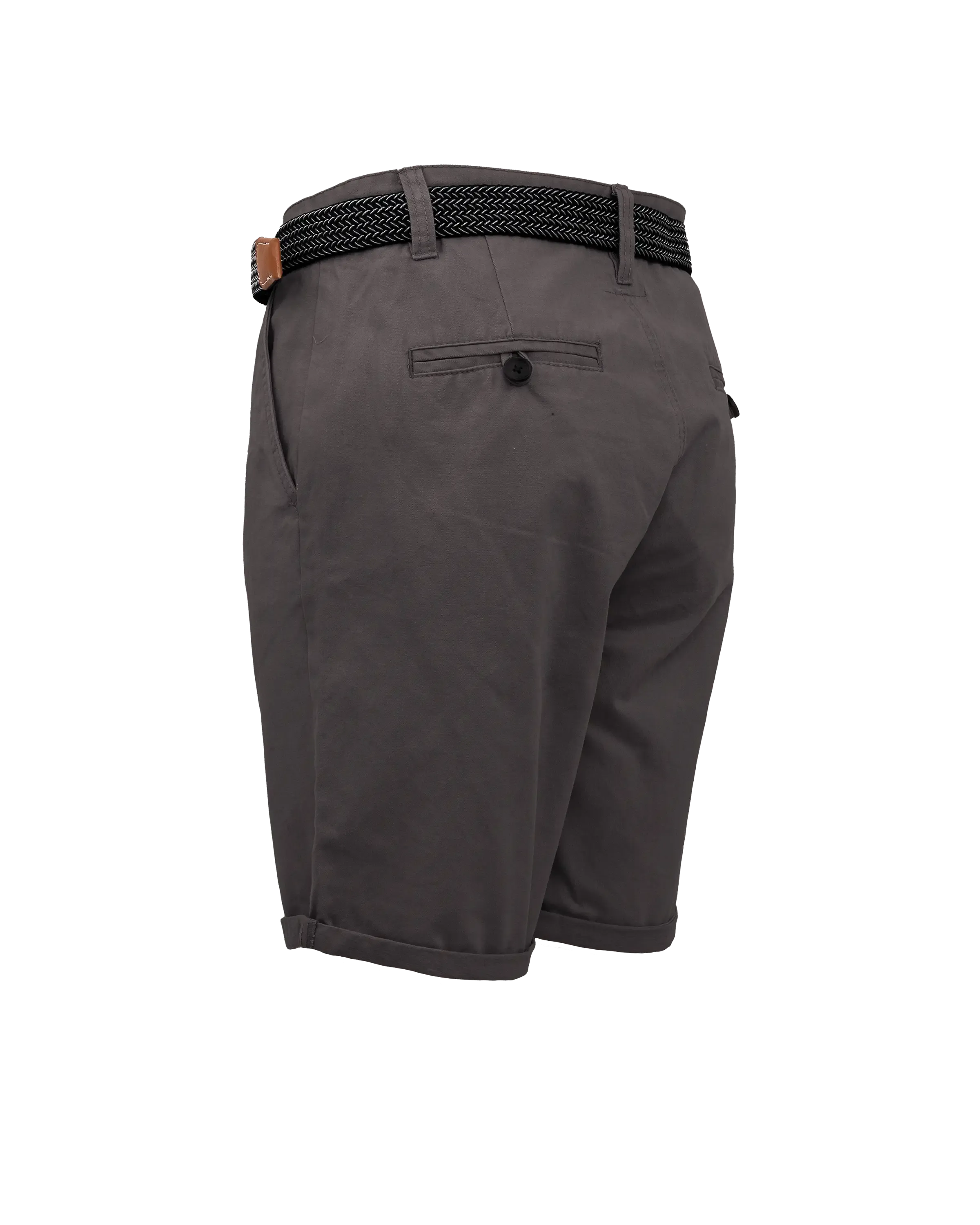 Belted Chino Walkshorts in Charcoal