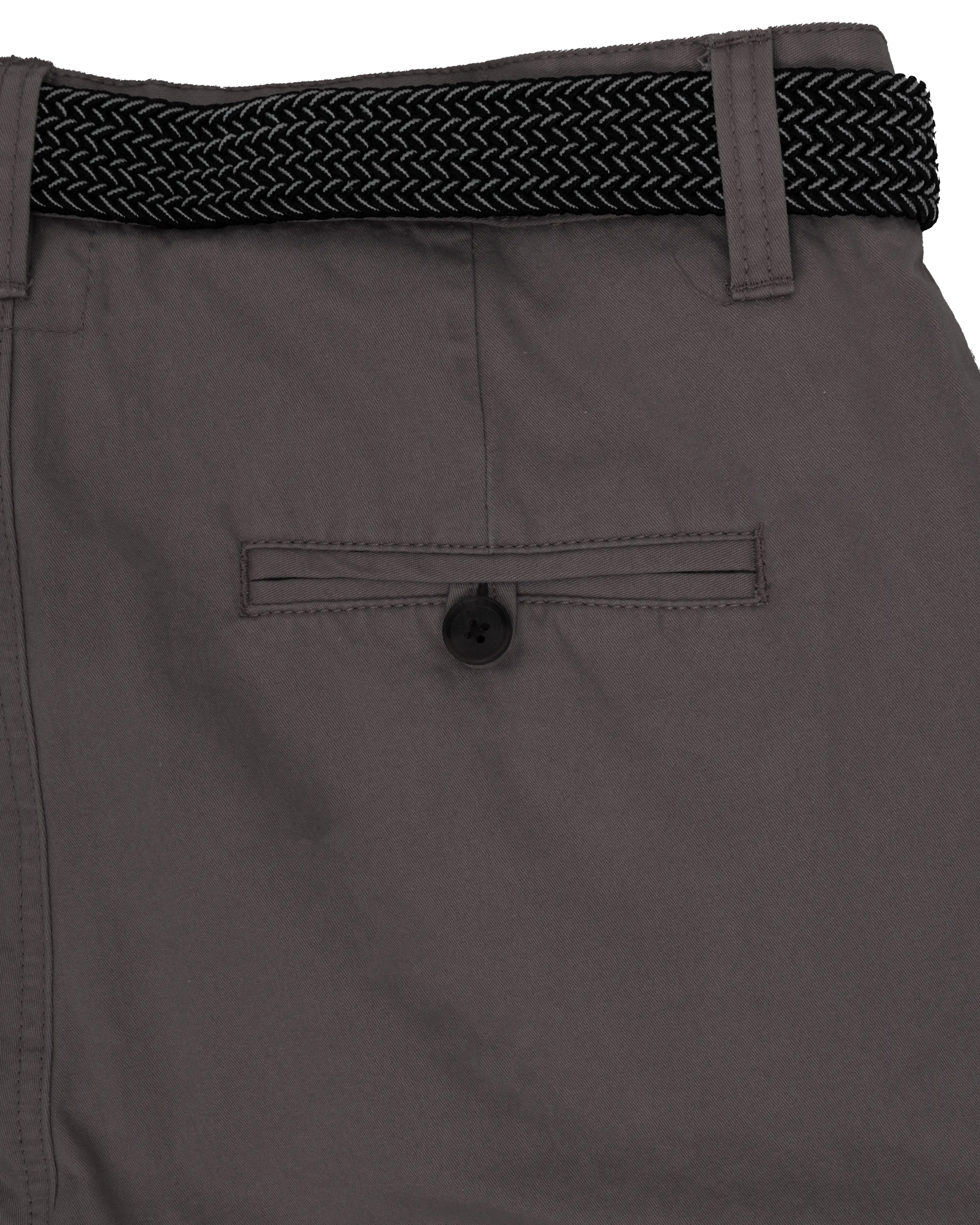 Belted Chino Walkshorts in Charcoal