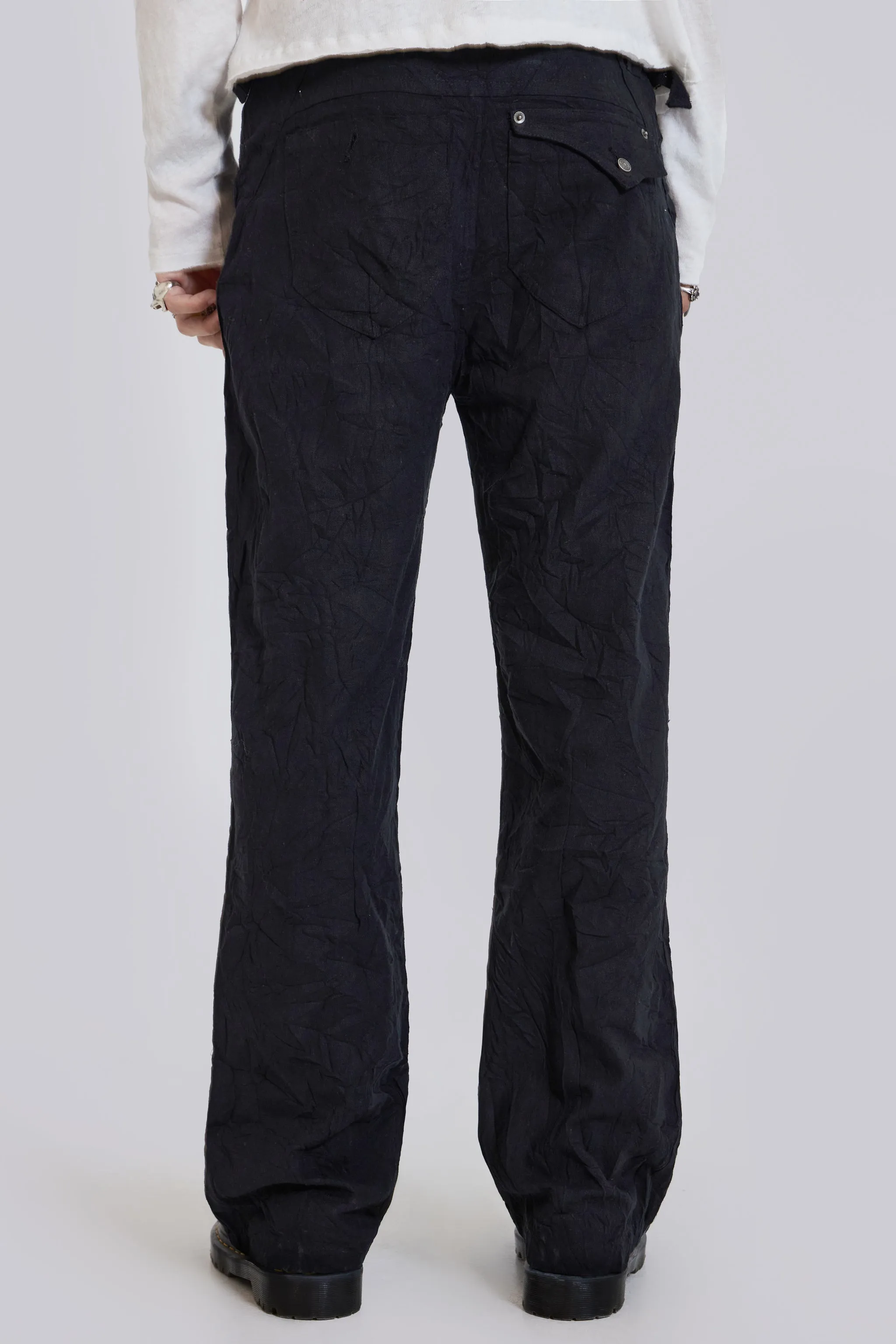 Black Creased Pants