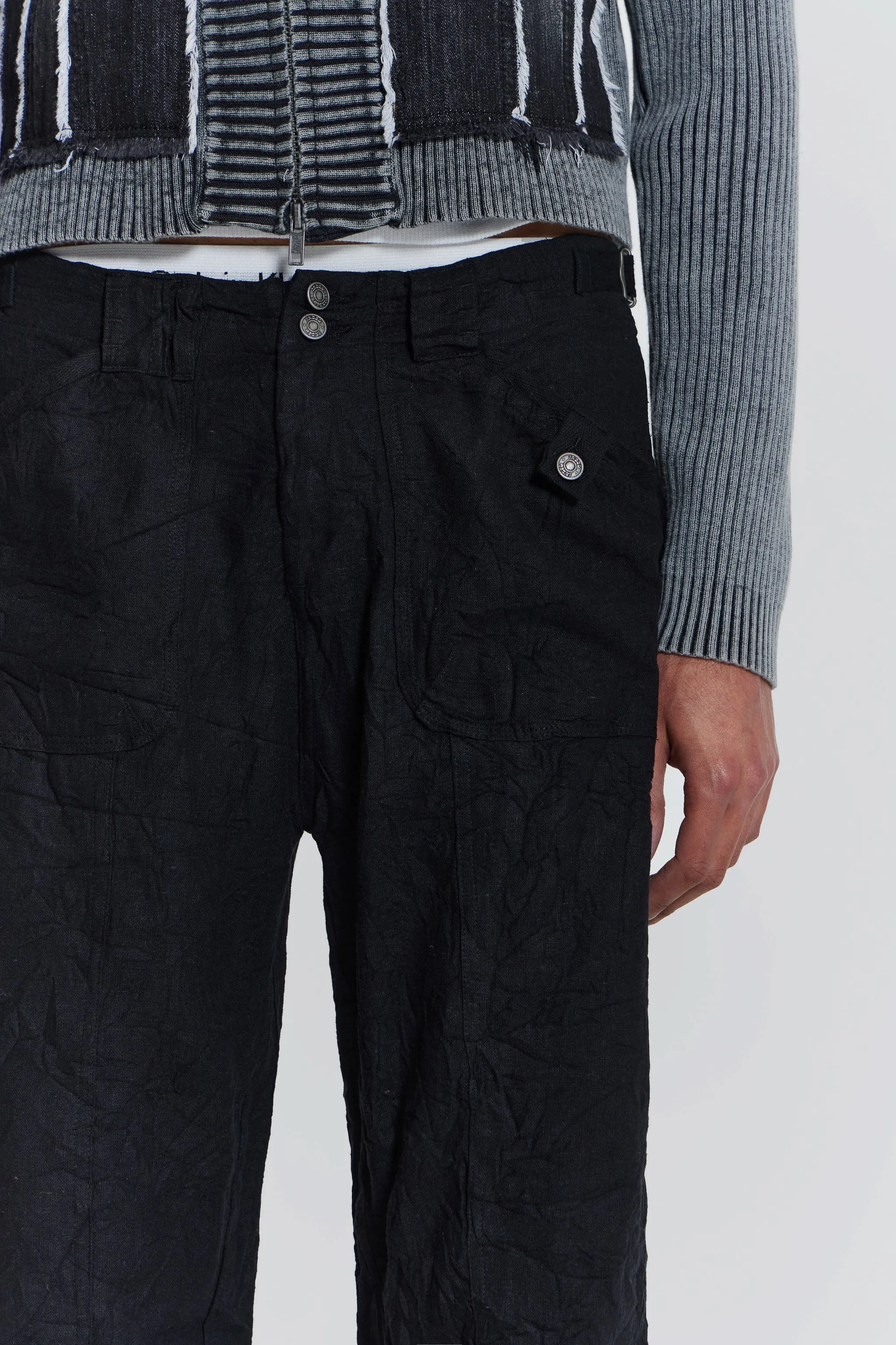 Black Creased Pants