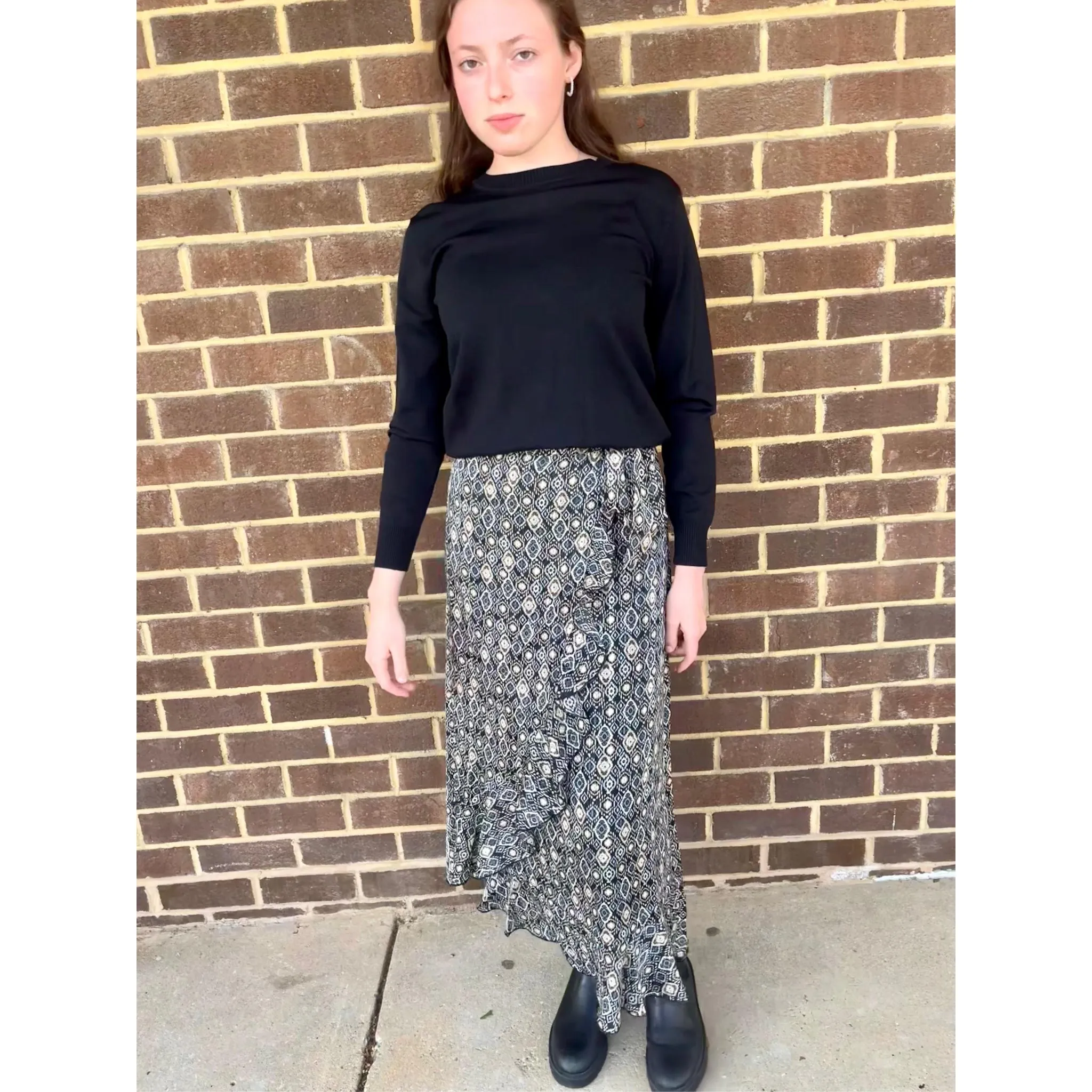 Black Multi Wrap Skirt