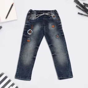 Boys Distressed and Fadded Blue Jeans