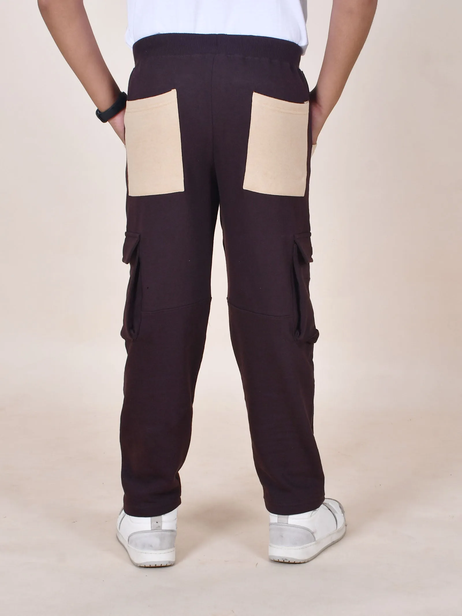 Boys Fleece Pocket Detailed Cargo Track Pants