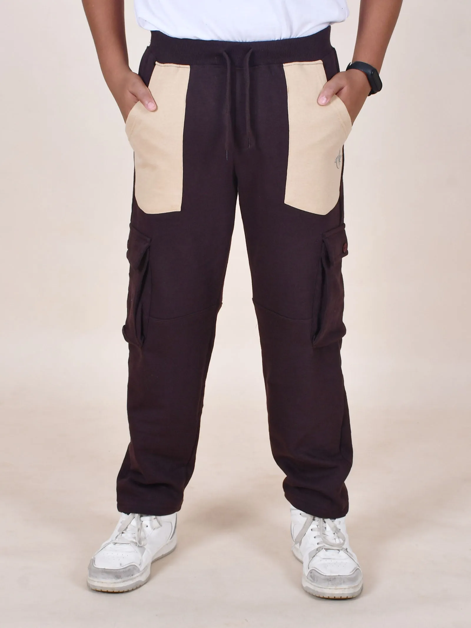 Boys Fleece Pocket Detailed Cargo Track Pants