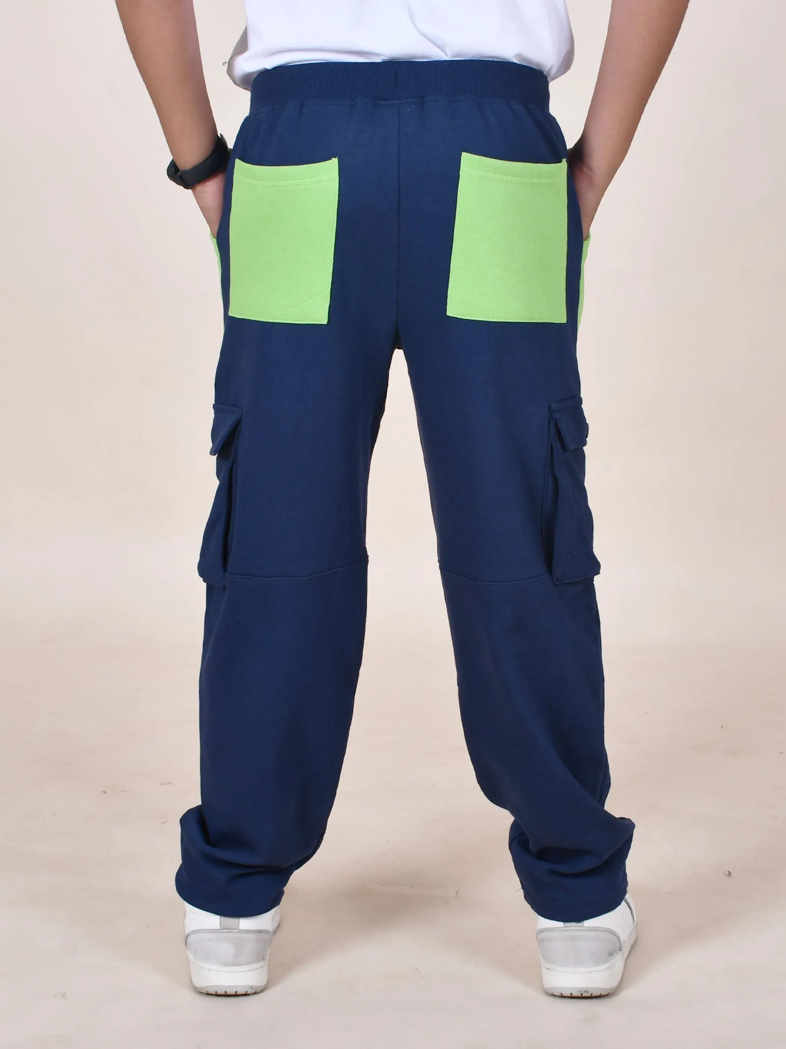 Boys Fleece Pocket Detailed Cargo Track Pants