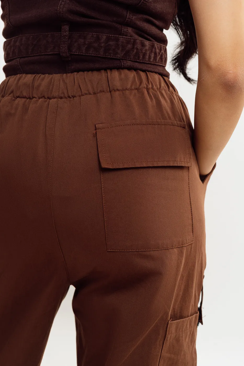 Brown Parachute Cargo Pant