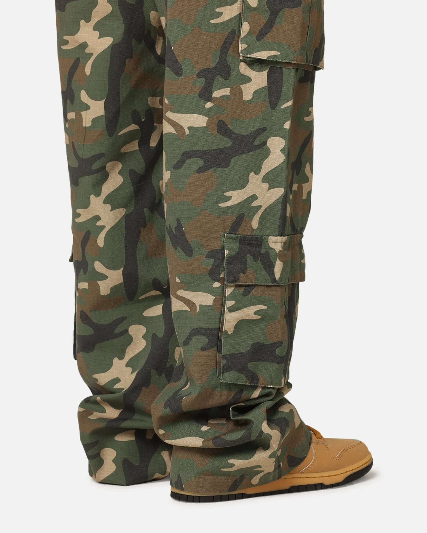 Carre Tactical Baggy Cargo Pants Woodland Camo