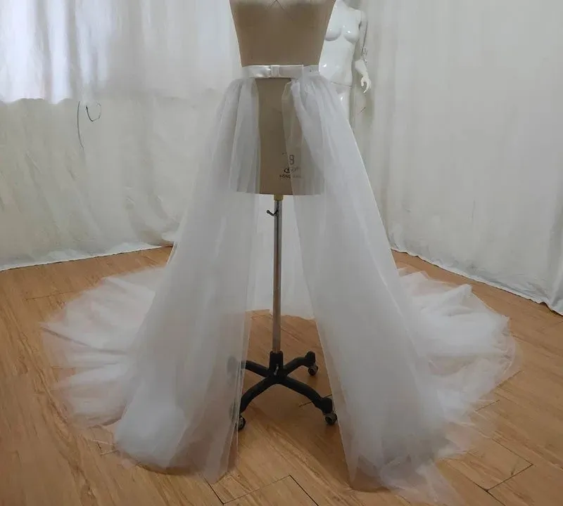 Custom Layered A Line Detachable Chiffon Wedding Skirt All Sizes/Colors