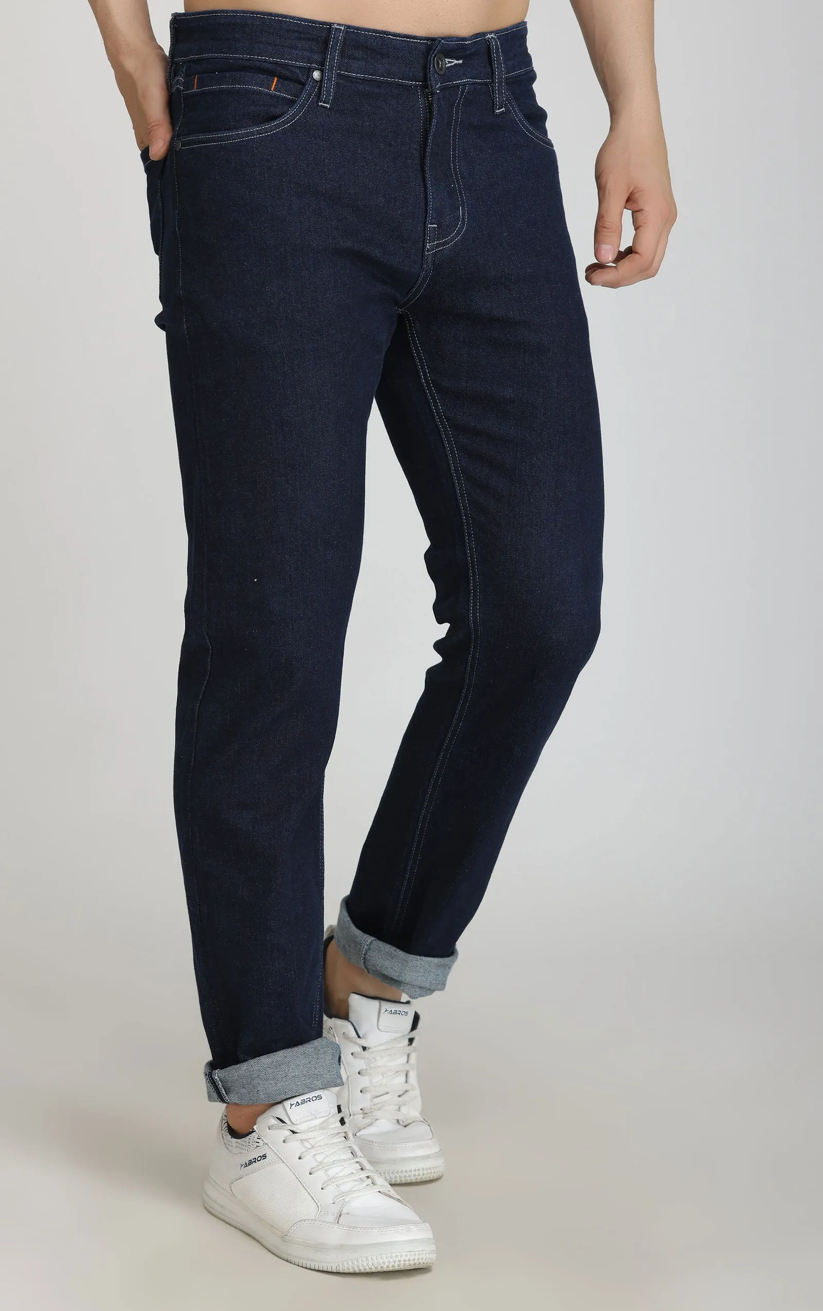 DARK BLUE RAW WASH JEANS