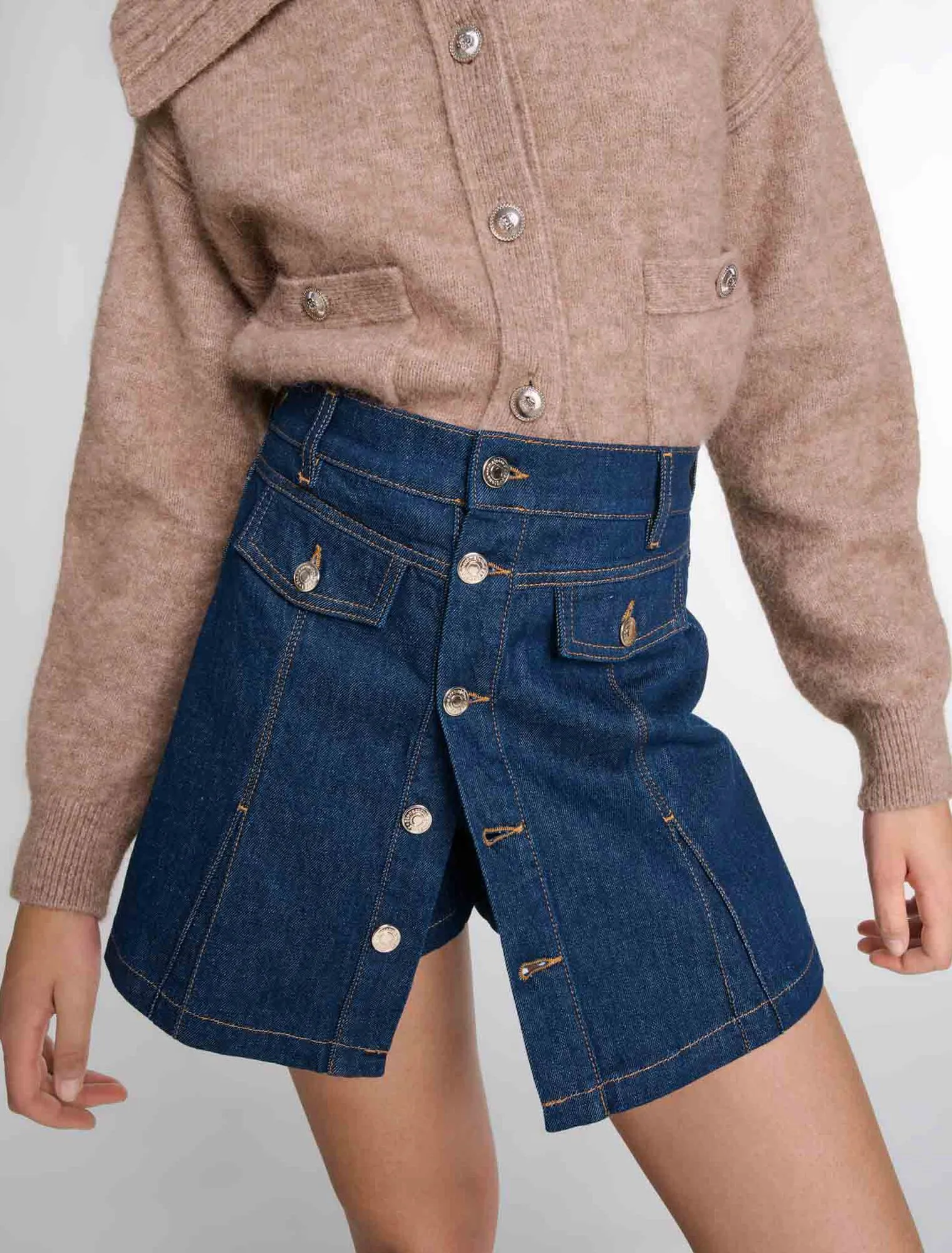 Denim skort