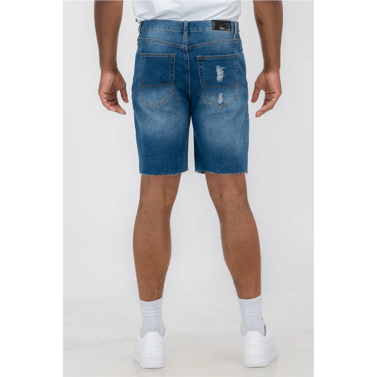 Distressed Denim Shorts - Men's