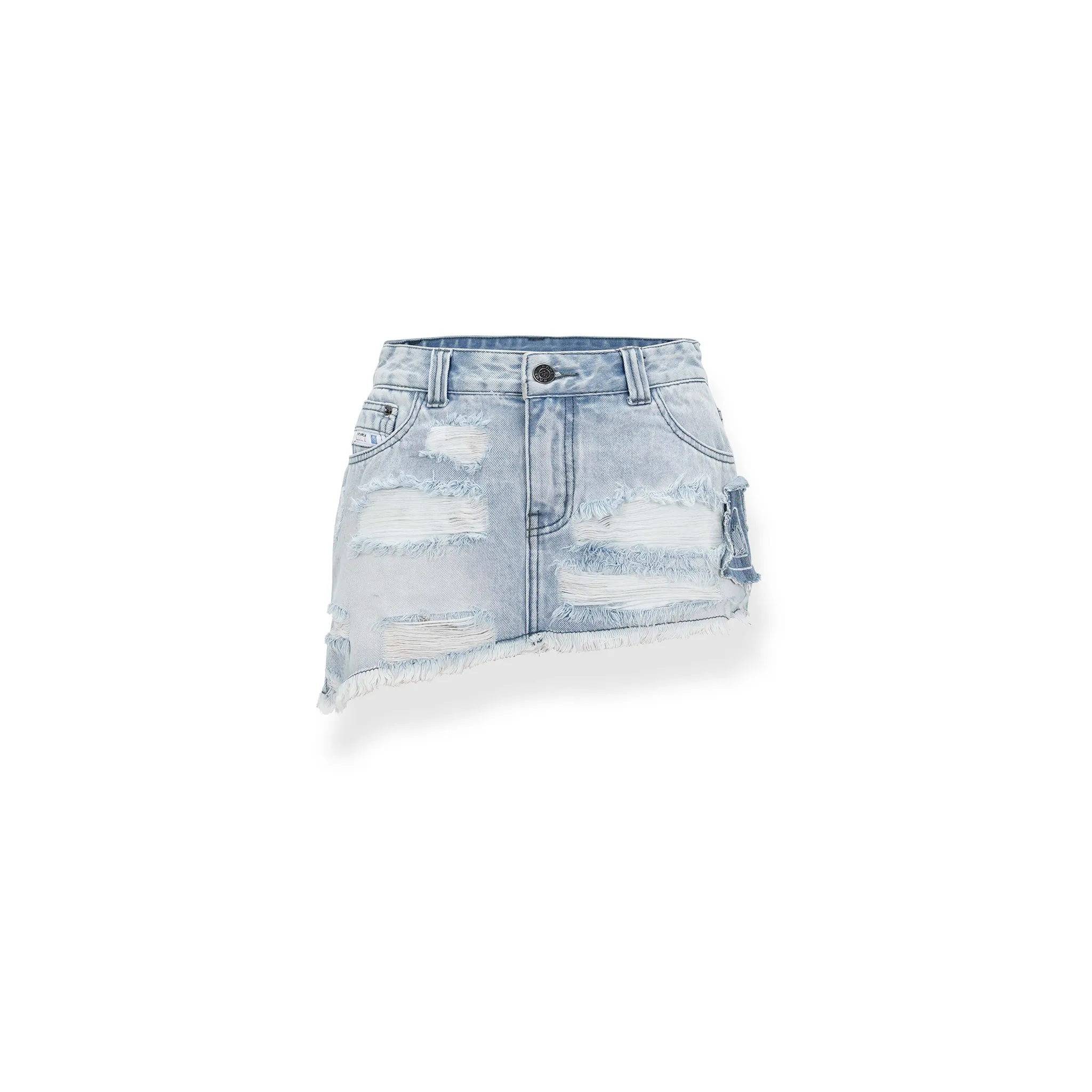 Distressed Denim Skirt