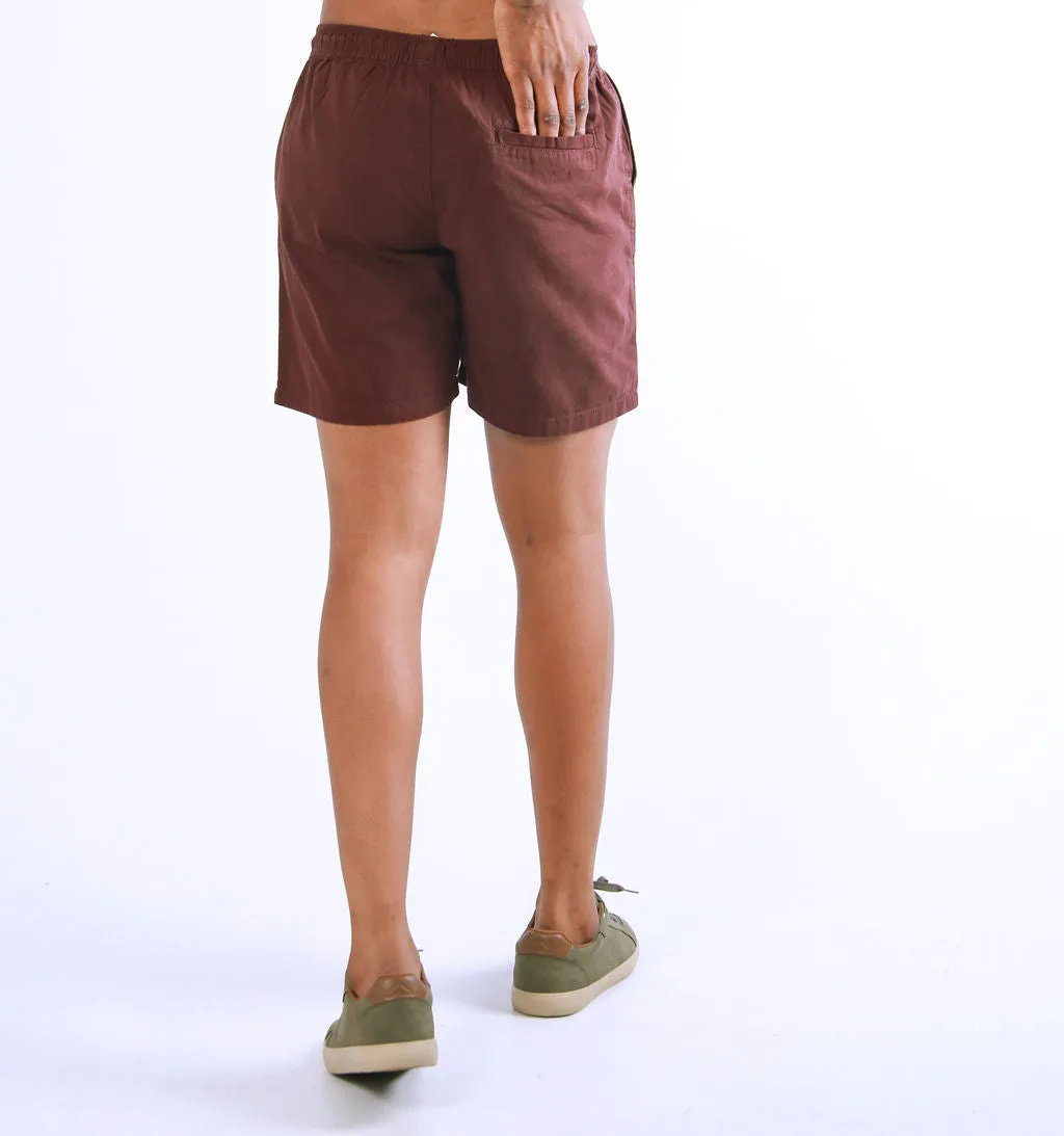 ELASTICATED CHINO SHORTS – MAROON