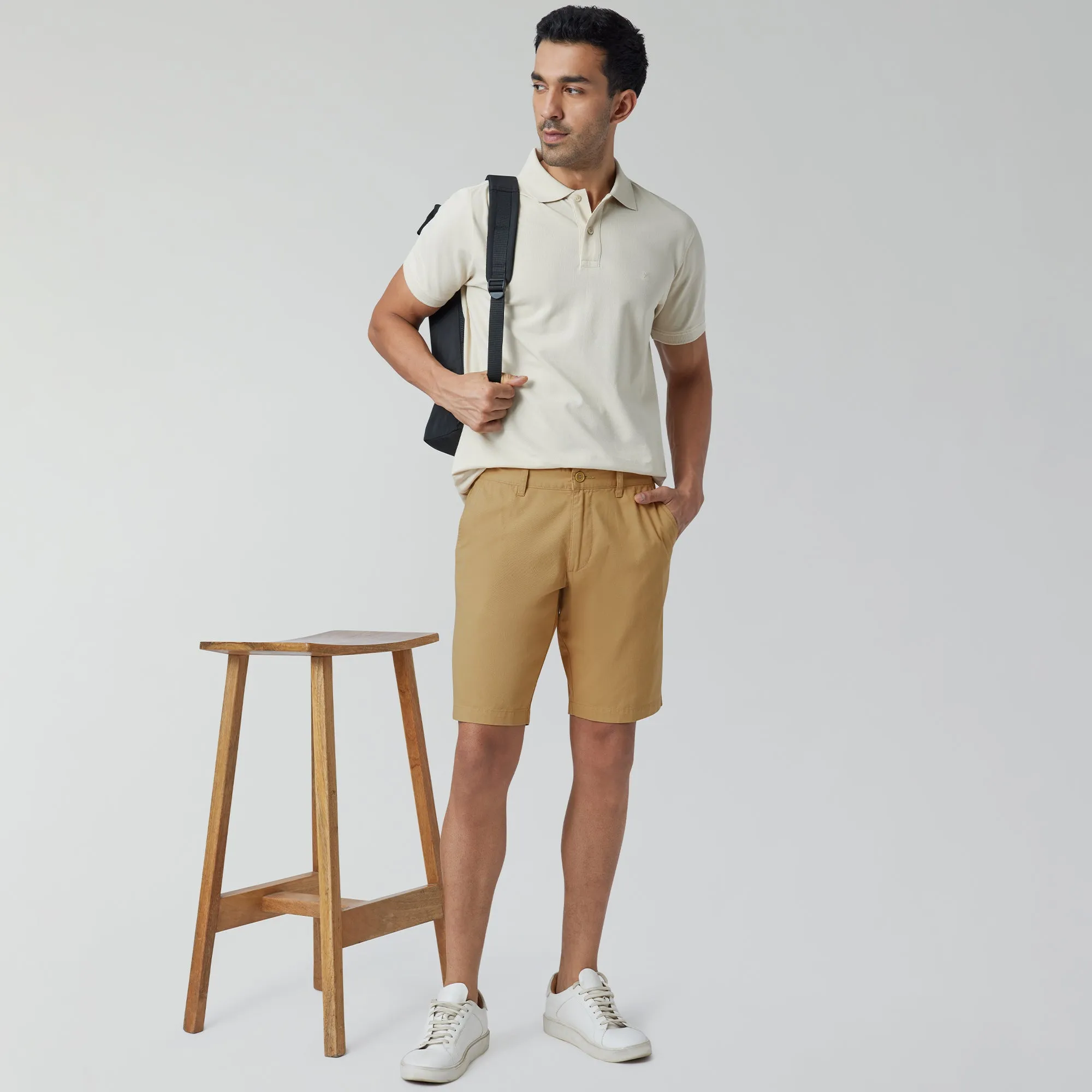 Element Cotton Chinos Shorts For Men Sand Brown