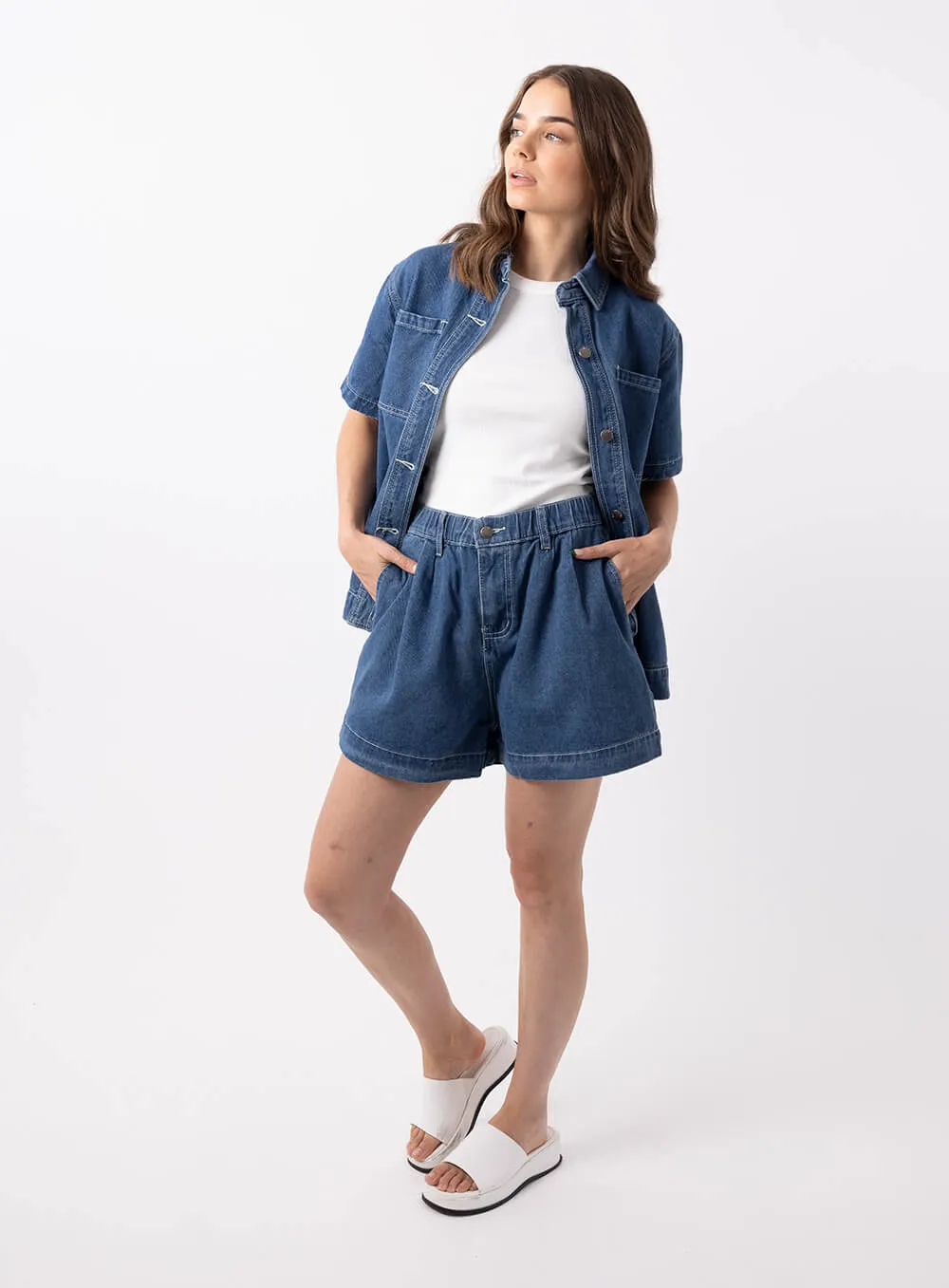 Eliza Denim Short-Indigo