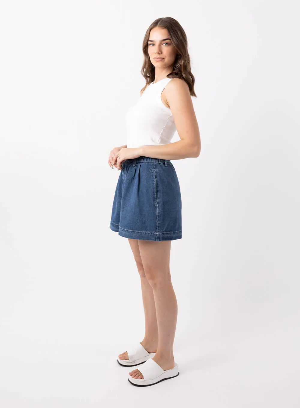 Eliza Denim Short-Indigo