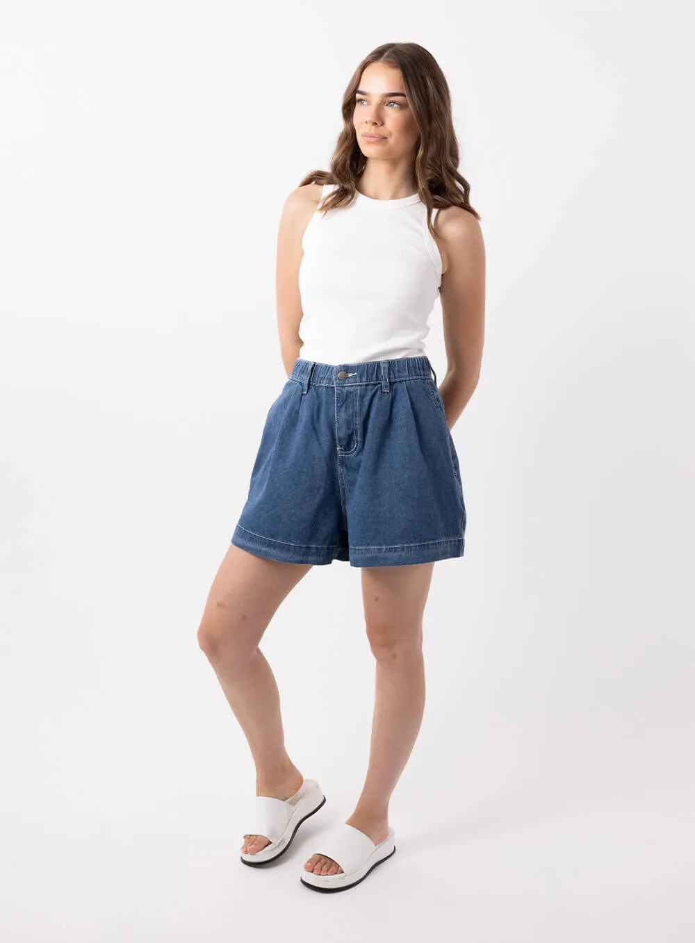 Eliza Denim Short-Indigo