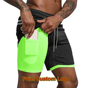 Fashionable Quick-drying Men's Double-layer Running Shorts