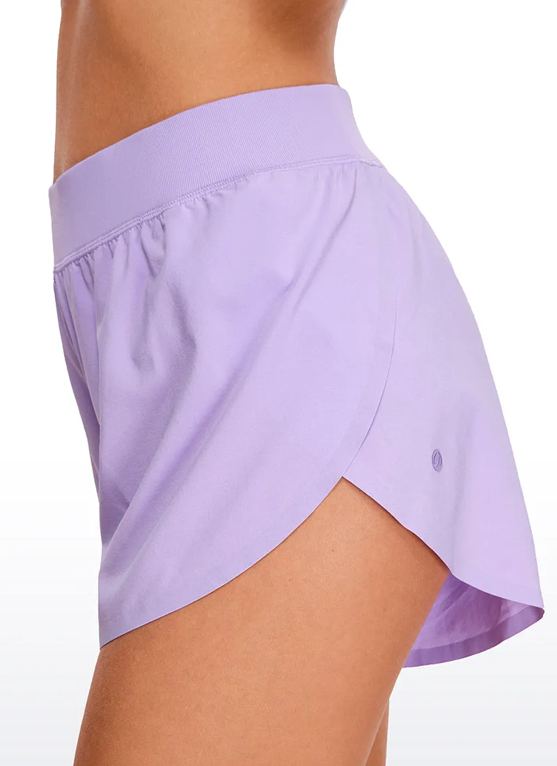 Feathery-Fit Soft Mid Rise Dolphin Lined Shorts 4''