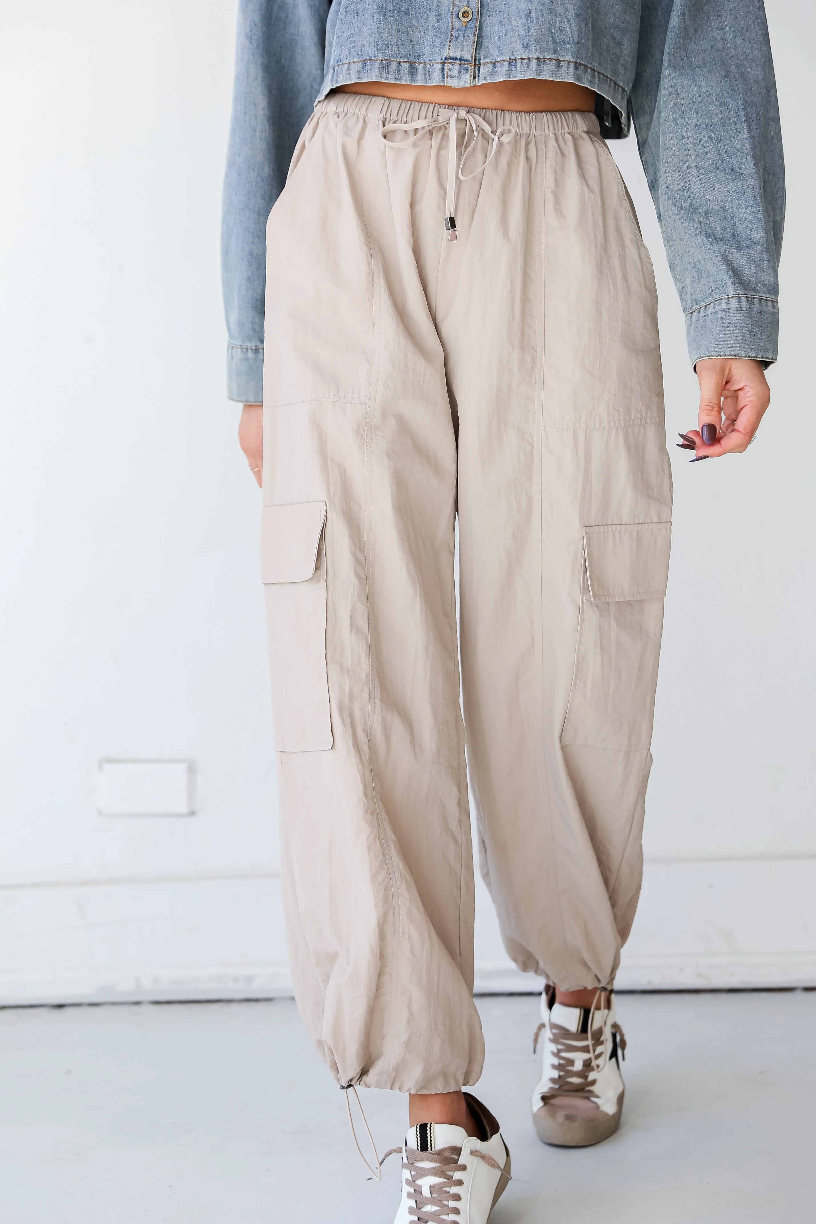 FINAL SALE - Stunning Desire Taupe Cargo Pants