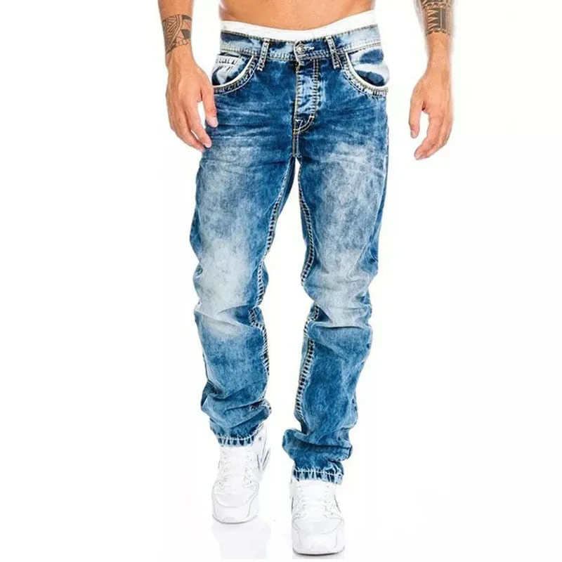 Funki Buys | Pants | Men's Punk Skinny Denim Zipper Jeans