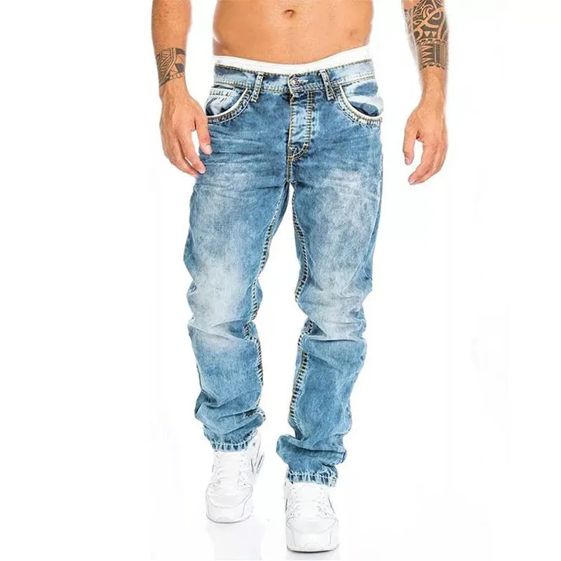 Funki Buys | Pants | Men's Punk Skinny Denim Zipper Jeans