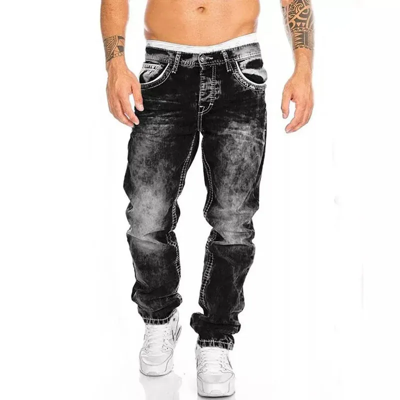 Funki Buys | Pants | Men's Punk Skinny Denim Zipper Jeans