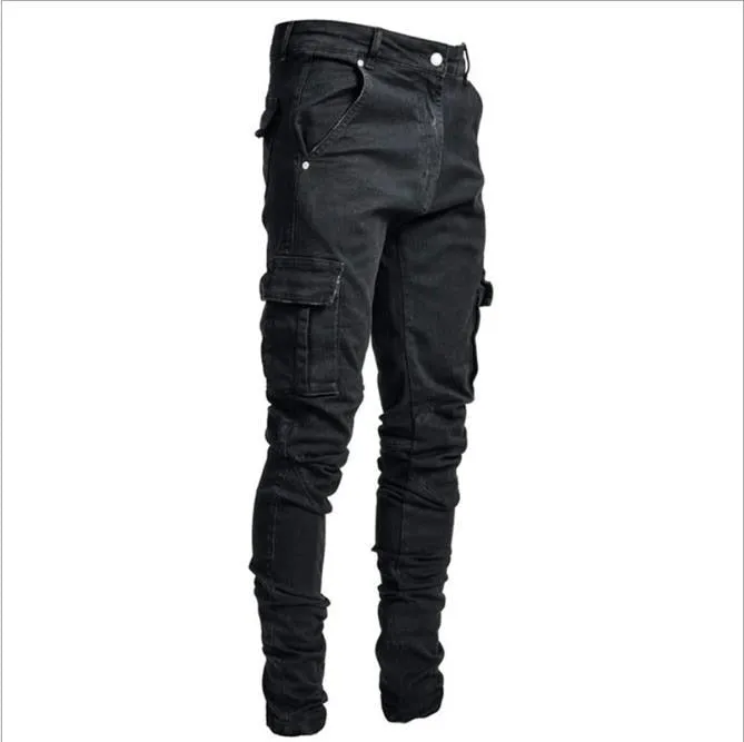 Funki Buys | Pants | Men's Punk Skinny Denim Zipper Jeans