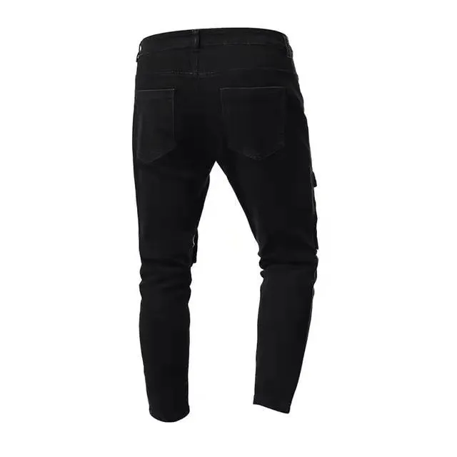 Funki Buys | Pants | Men's Punk Skinny Denim Zipper Jeans