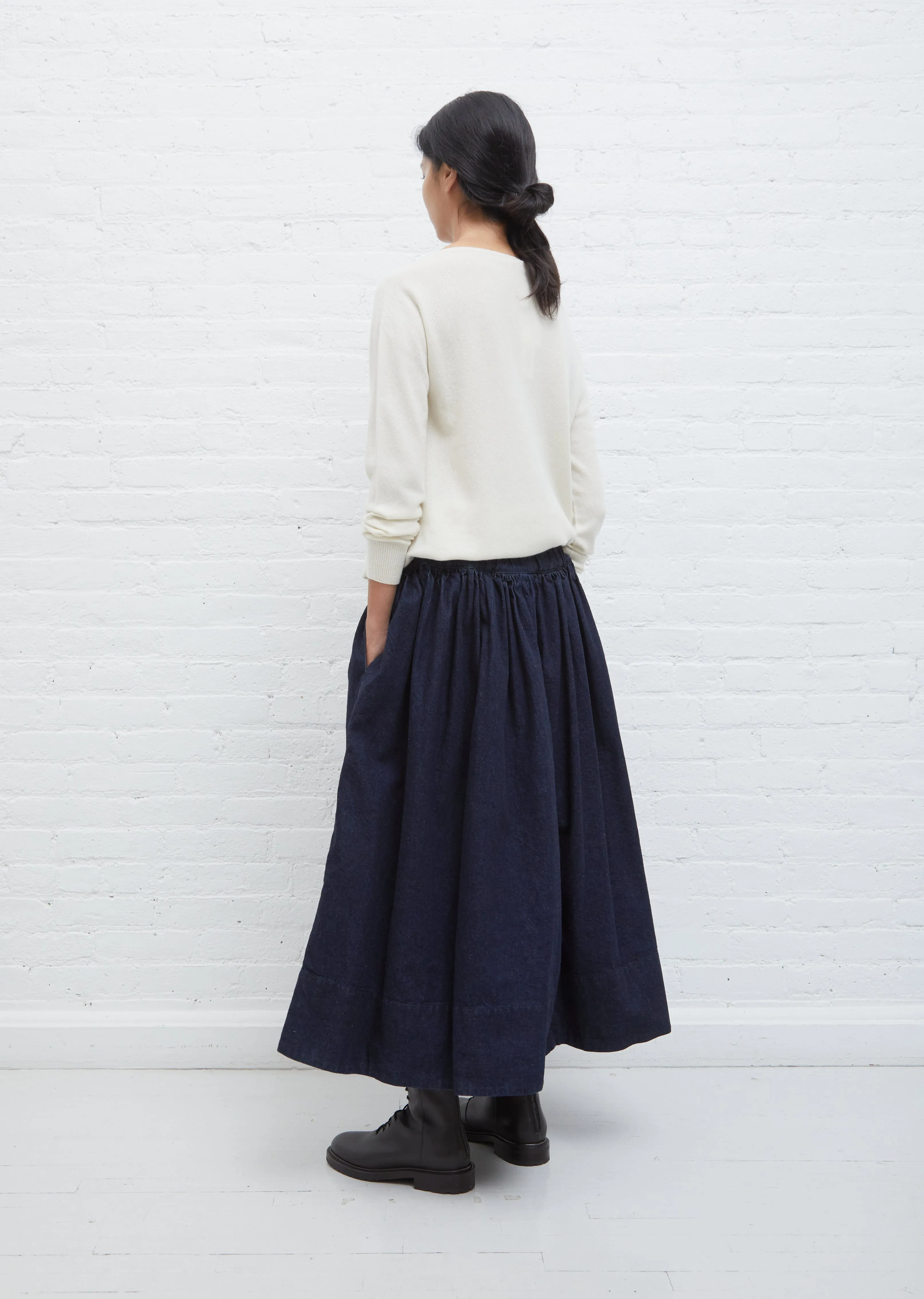 Gathered Denim Skirt