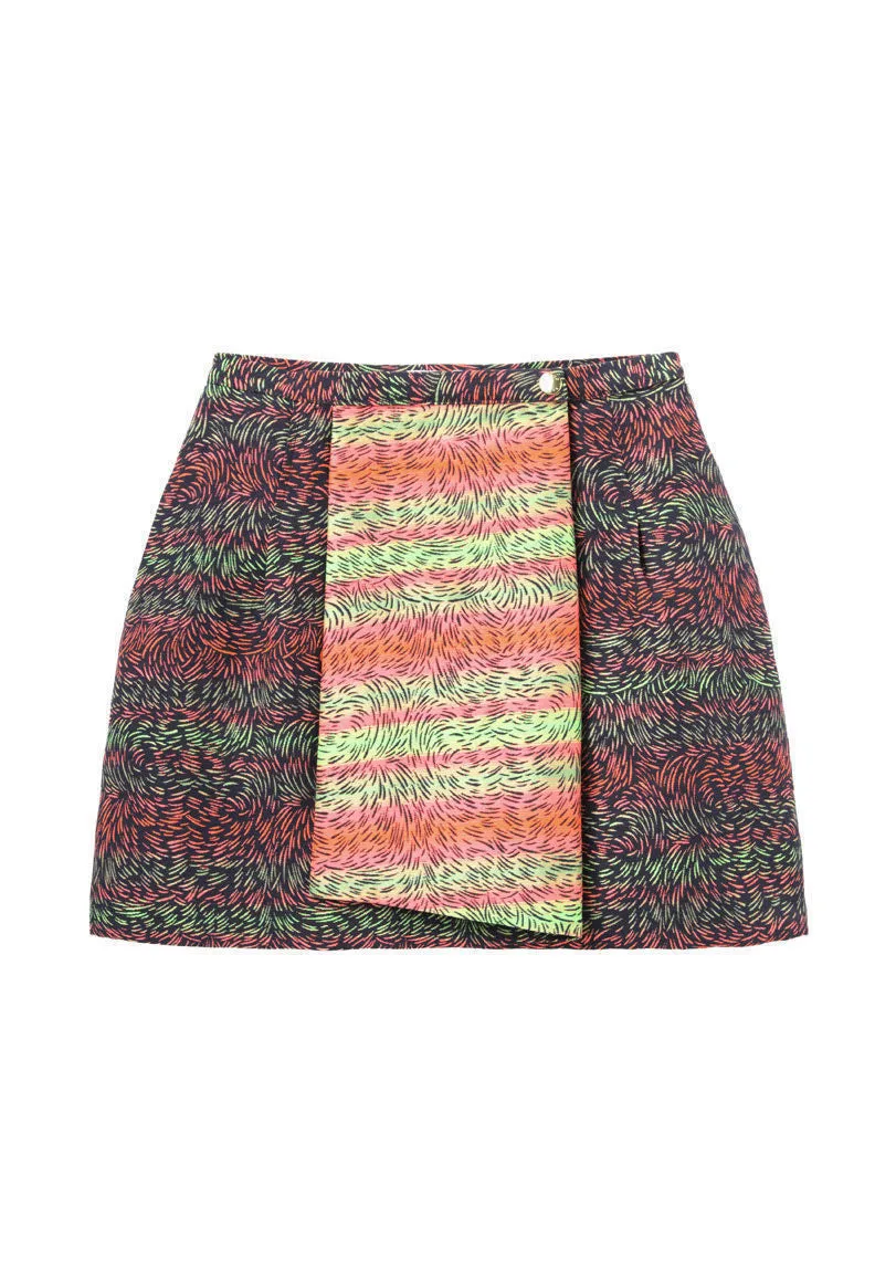 Graphic Wrap Skirt