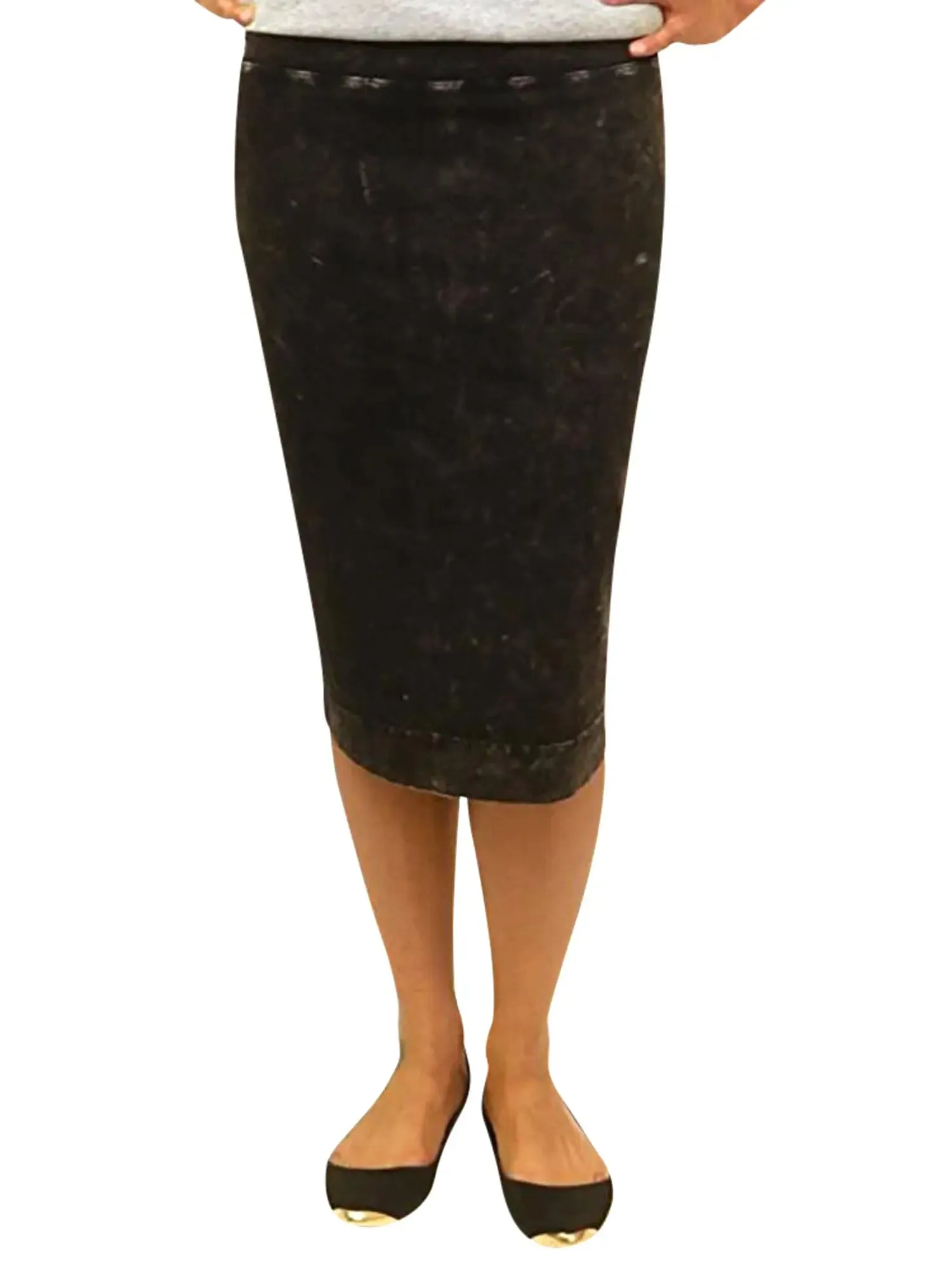 Hard Tail Wide Cut Cotton Pencil Skirt W-525