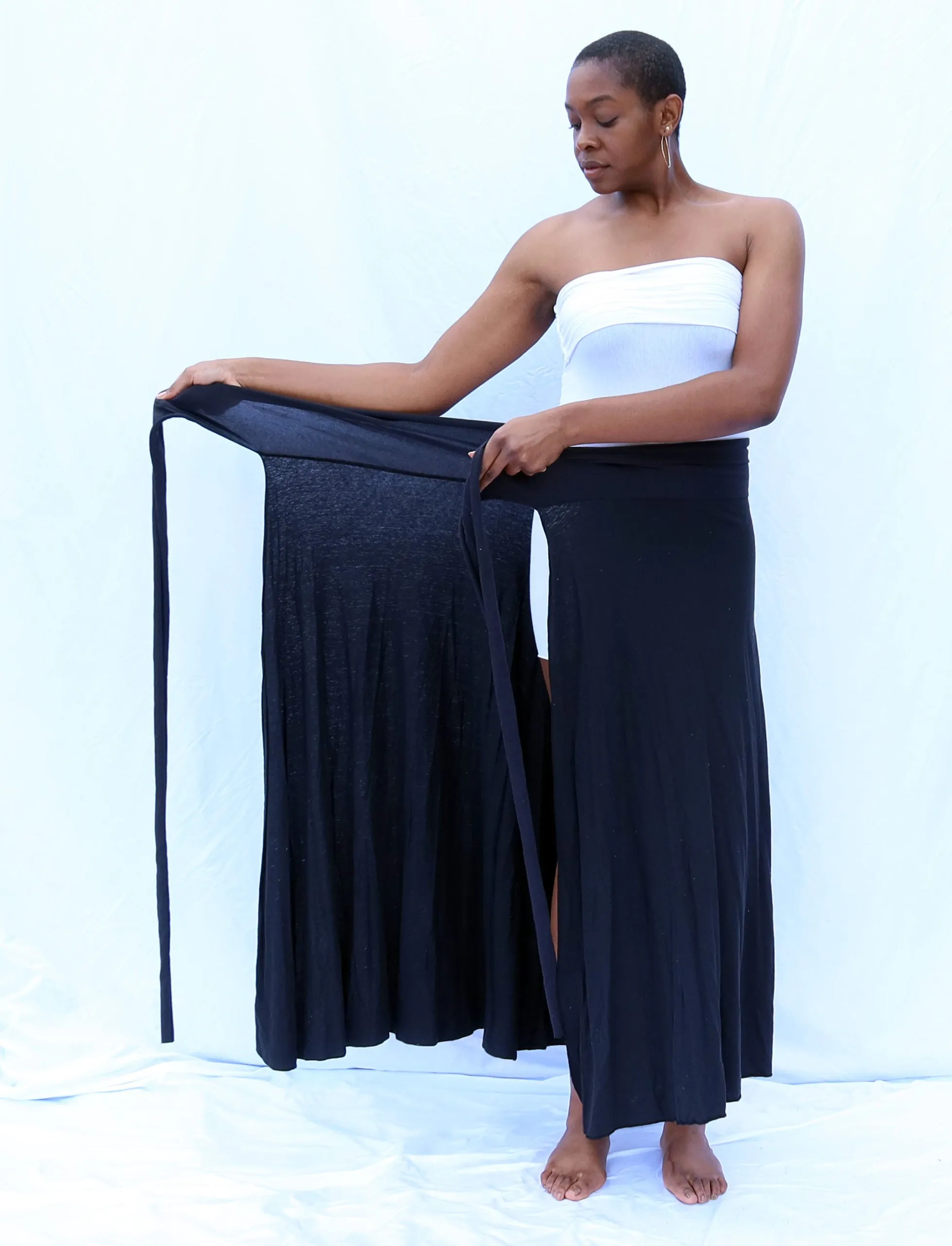 High Belt Wrap Simplicity Long Skirt