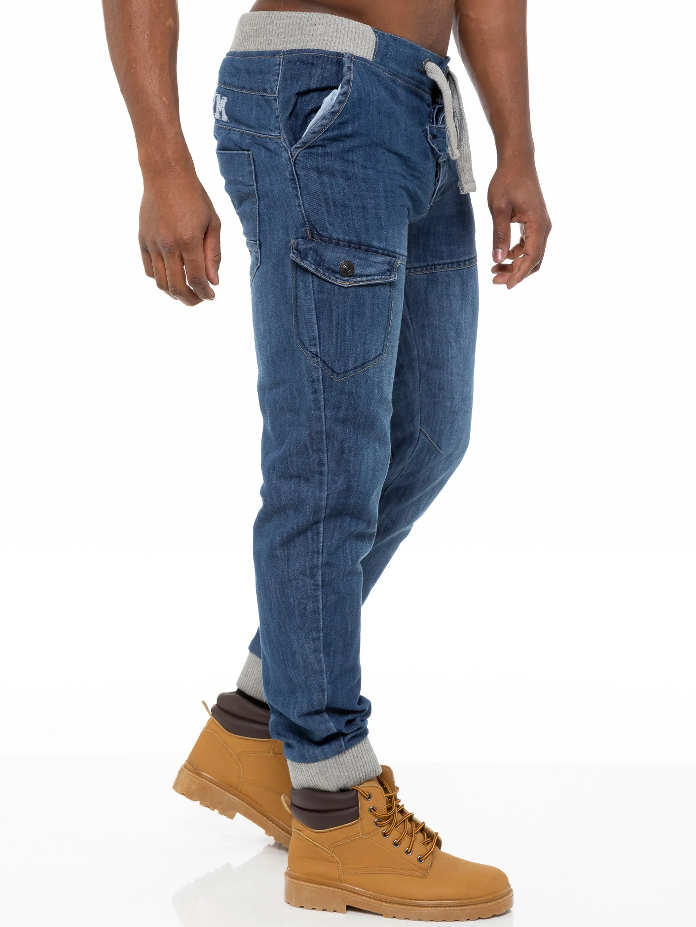 Kruze | Mens Denim Cuffed Jeans