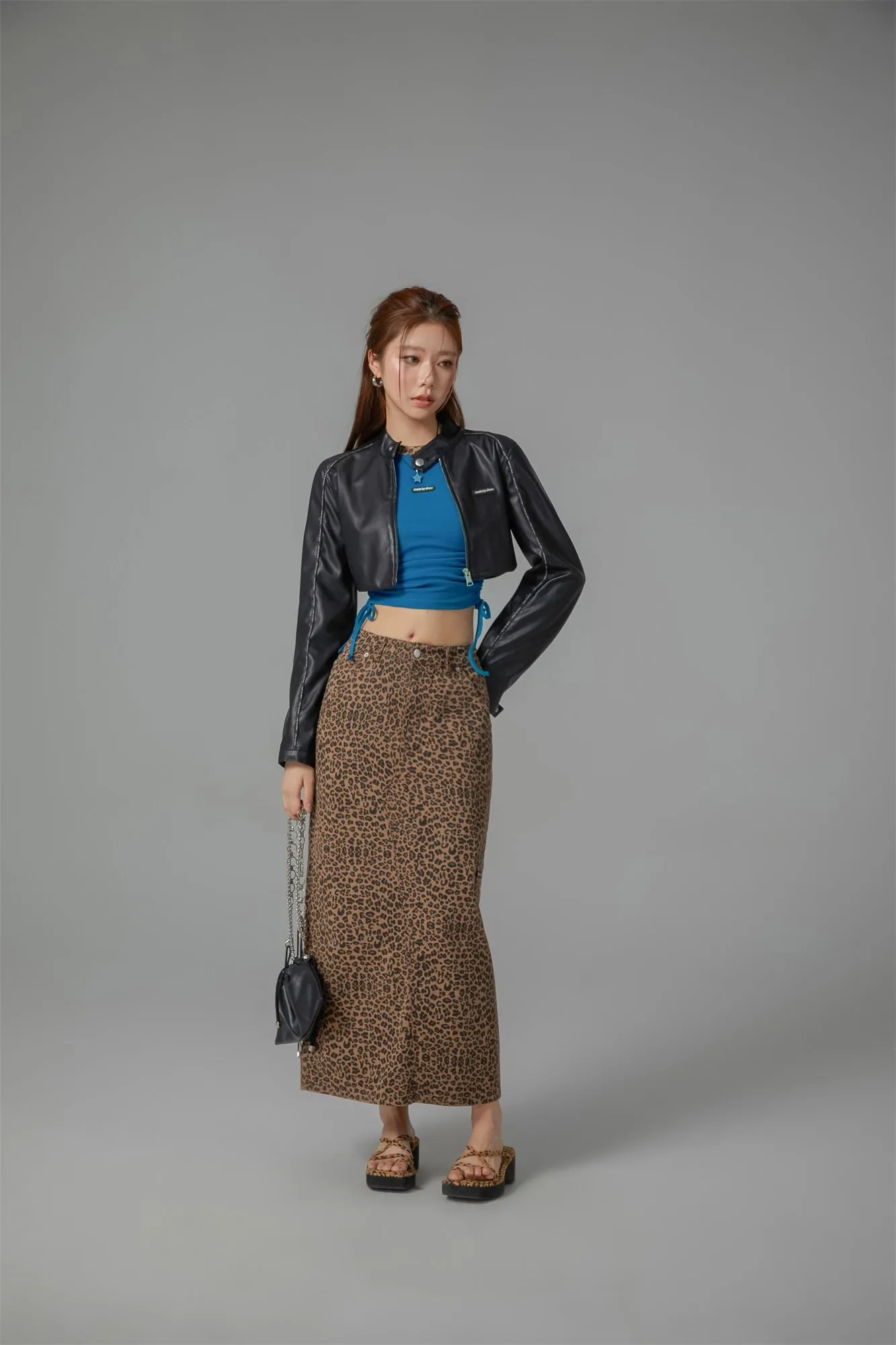 Leopard A-Line Long Skirt