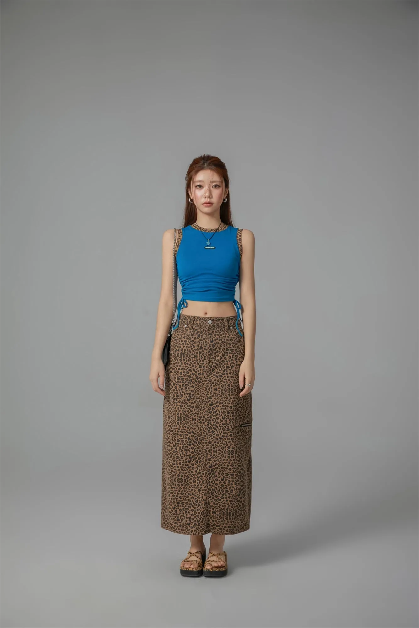 Leopard A-Line Long Skirt