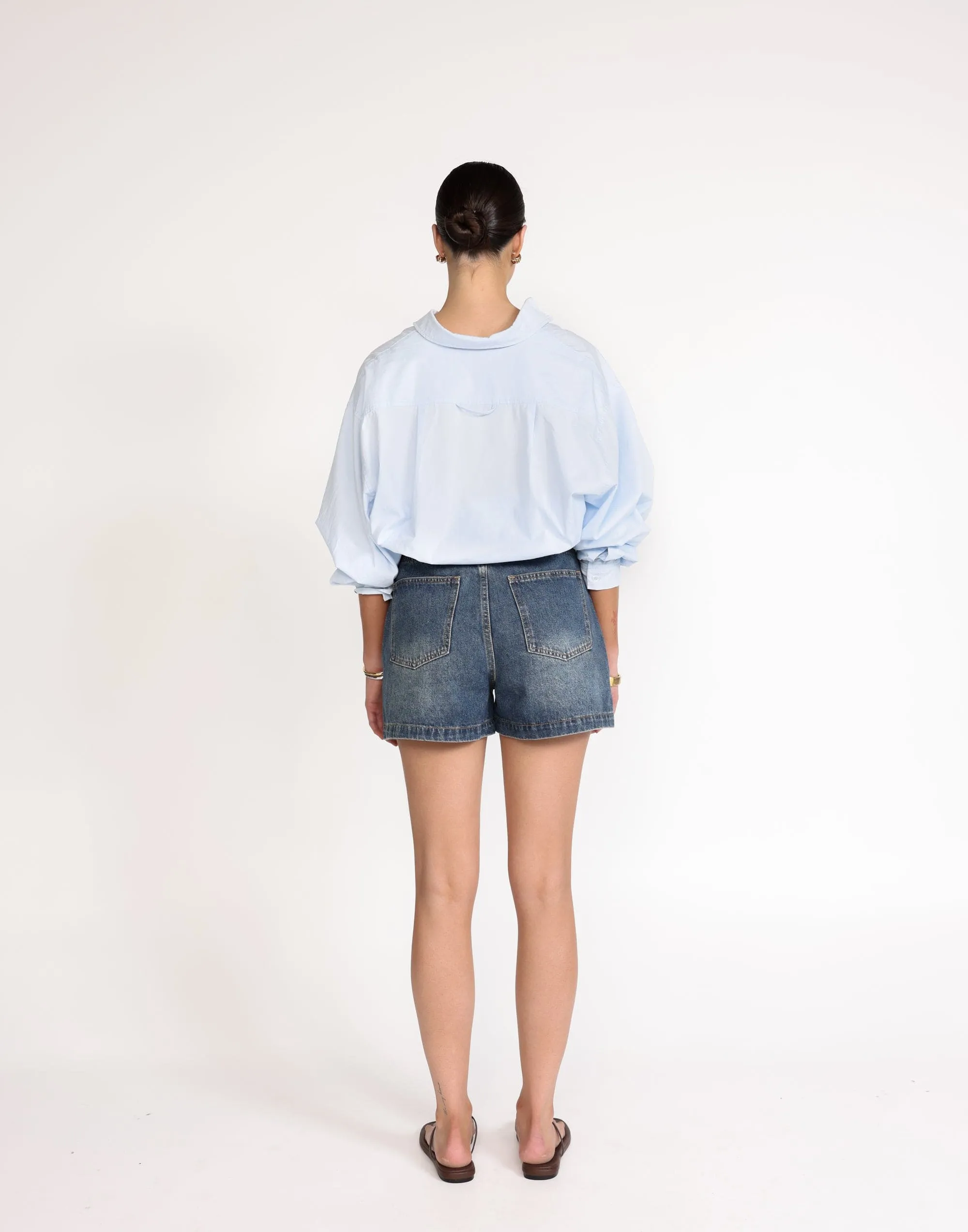 Lucas Denim Shorts (Faded Mid Wash)