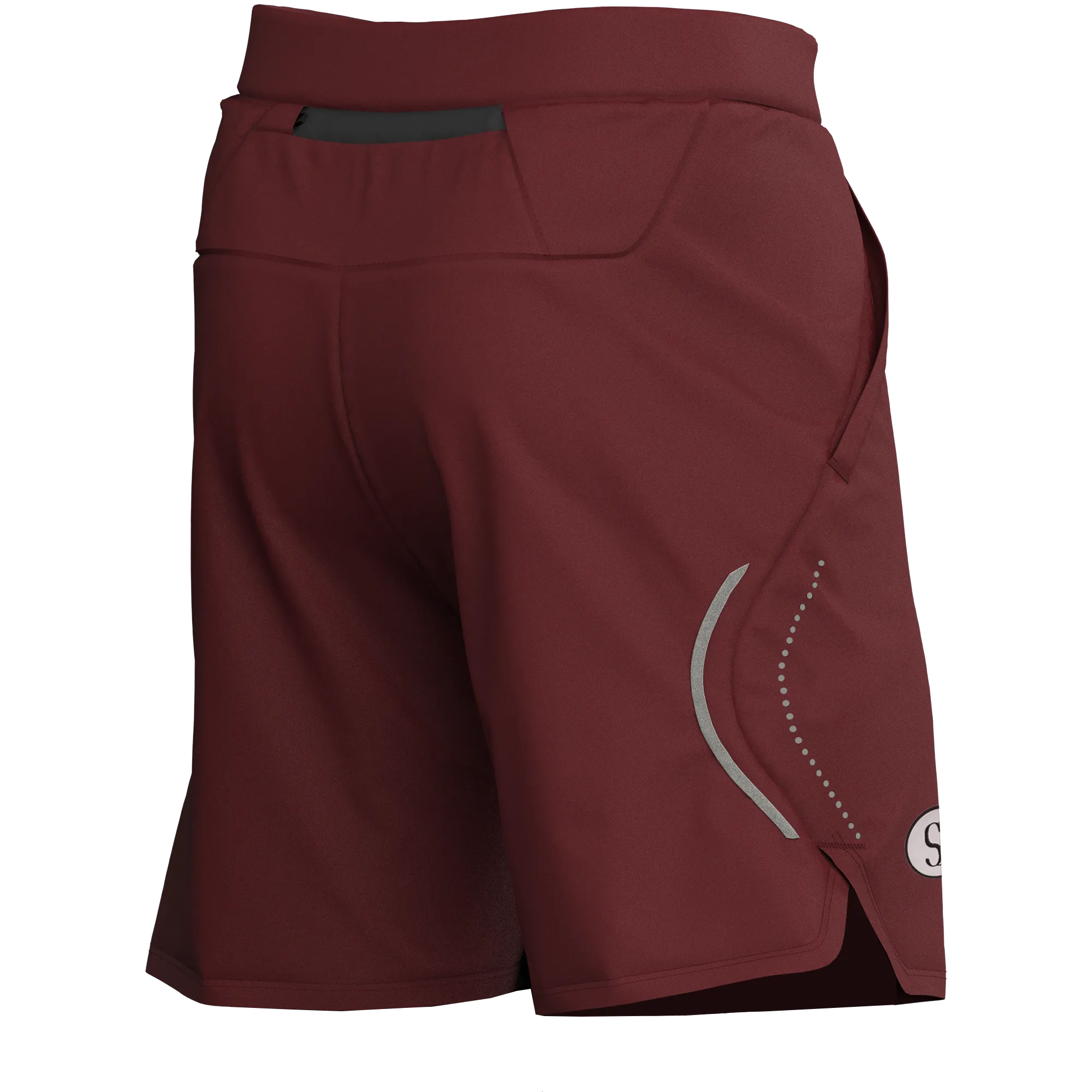 Men's Burgundy Sports Shorts for Running & Gym