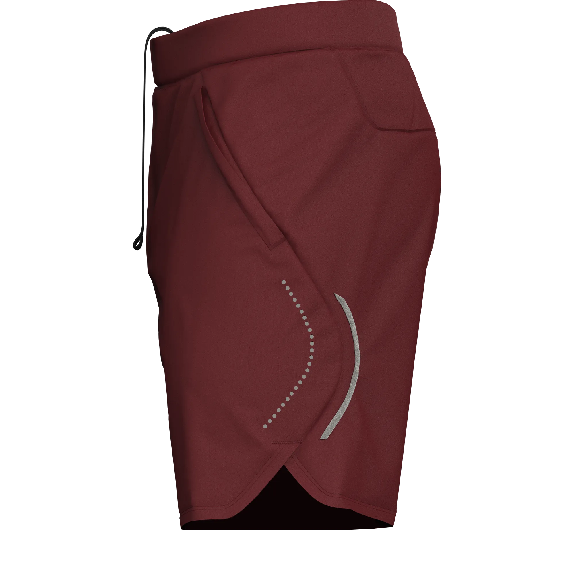 Men's Burgundy Sports Shorts for Running & Gym