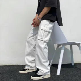 Men's Cargo Pants - Loose-Fit, Multi-Pocket, High-Street Style