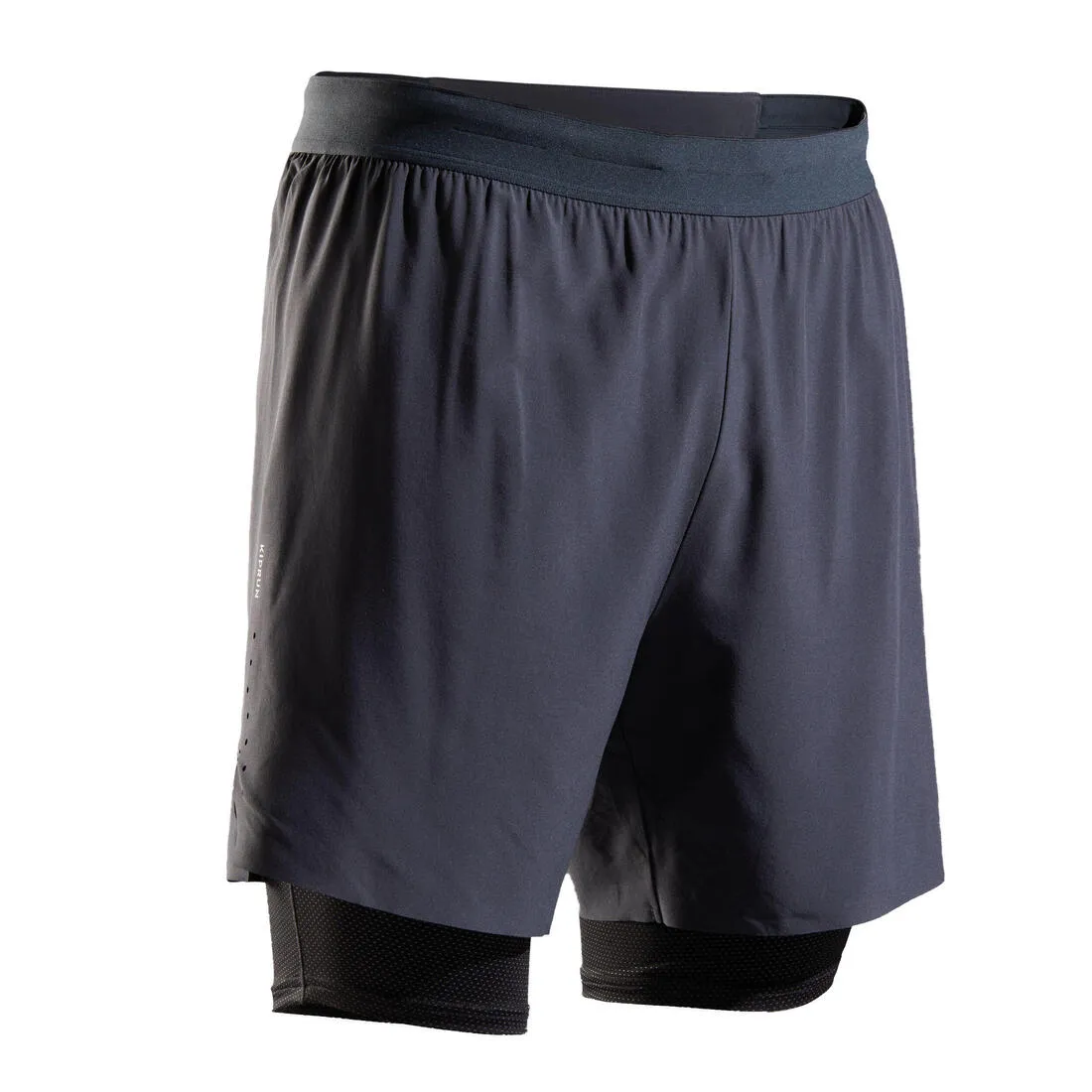 Men's KIPRUN Run 500 2in1 Comfort running shorts - Carbon Grey