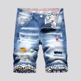 Mid rise men's denim shorts