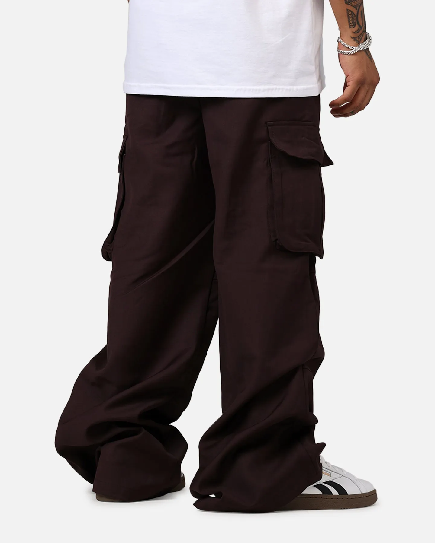 MNML Baggy Cargo Trouser Pants Burgandy