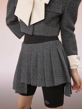 MUKZIN Gray A-Line Asymmetric Skirt