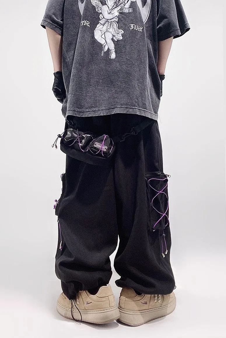 Noir Laced Cargo Pants