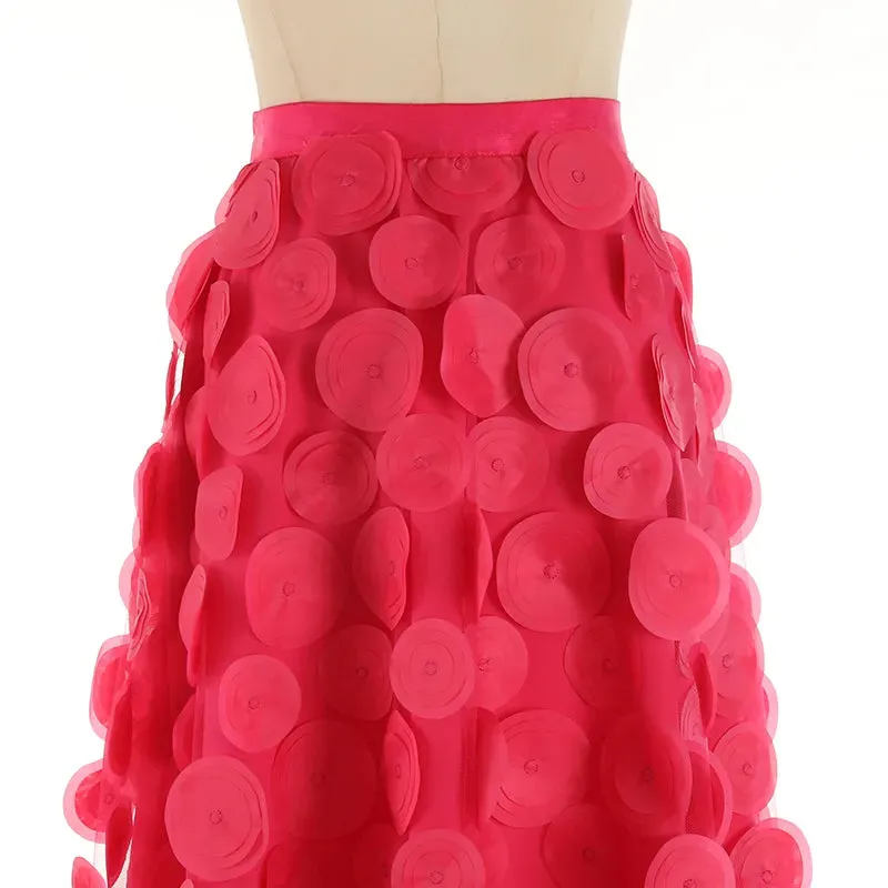 Patchwork Mesh A-Line Skirt