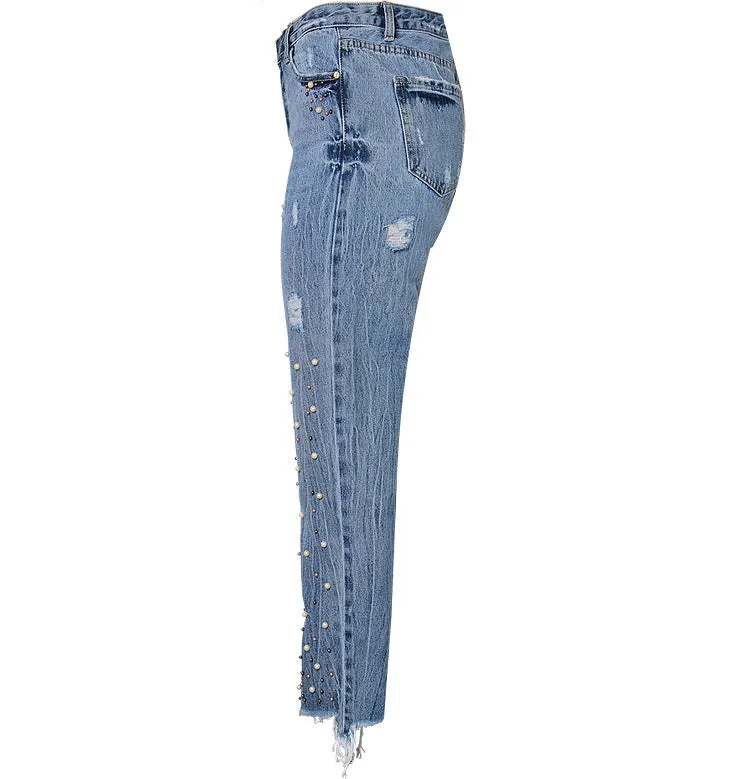 Pearl 3-color studded Denim