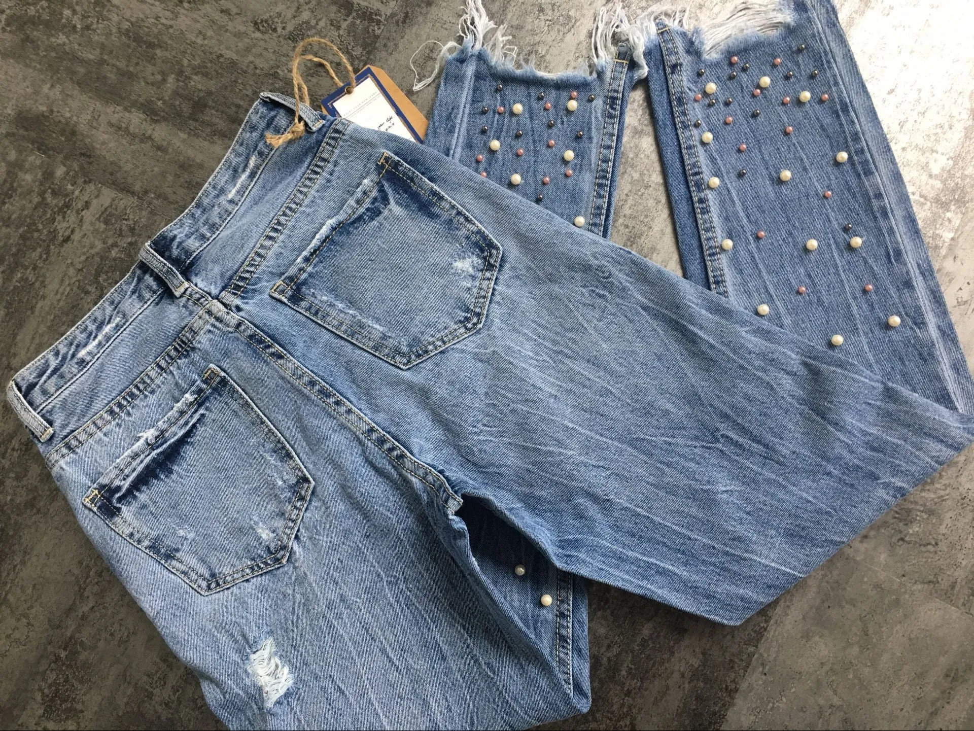 Pearl 3-color studded Denim